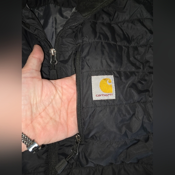 Carhartt Men's Black Rain Defender Quilted Vest - Picture 3 of 9